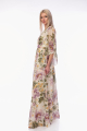 Maxi Floral Φόρεμα με V Λαιμόκοψη & Αέρινα Μανίκια-KOD1622
