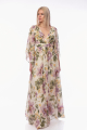 Maxi Floral Φόρεμα με V Λαιμόκοψη & Αέρινα Μανίκια-KOD1622