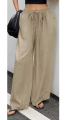 Ψηλόμεση Αέρινη Παντελόνα με Λάστιχο & Κορδόνι στη Μέση-J6235
