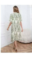 Γυναικείο Midi Αέρινο Φόρεμα με Ethnic Μοτίβο σε Λαδί Απόχρωση-A-8129