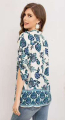 Λευκή Floral Μπλούζα με Ethnic Μοτίβα & Πατιλέτα-A26372