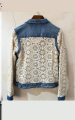 Γυναικείο Denim Jacket με Λευκή Δαντέλα στα Μανίκια και τον Κορμό-E427-N