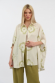 Γυναικείο Oversized Λευκό Πουκάμισο με Floral Κεντήματα-CL128