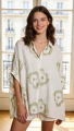 Γυναικείο Oversized Λευκό Πουκάμισο με Floral Κεντήματα-CL128
