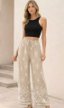 Γυναικεία Ψηλόμεση Boho Παντελόνα Wide-Leg με Ethnic Μοτίβο και Κορδόνι-YN-558