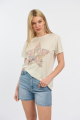 Γυναικείο Βαμβακερό T-Shirt με Φλοράλ Αστέρι και Λαμπερά Στρας-4494