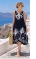 Midi Αμάνικο Φόρεμα με Ethnic Μοτίβο Φοίνικα & V Λαιμόκοψη-26762