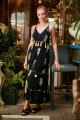 Maxi Boho Φόρεμα με Χρυσό Botanical Μοτίβο & Διακοσμητικές Φούντες-4528
