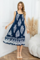 Midi Boho Φόρεμα με Ethnic Paisley Μοτίβο, Τιράντες & Βολάν στο Στρίφωμα-A26598