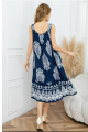 Midi Boho Φόρεμα με Ethnic Paisley Μοτίβο, Τιράντες & Βολάν στο Στρίφωμα-A26598