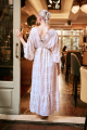 Maxi Boho Φόρεμα με Ethnic Γεωμετρικό Μοτίβο, Καμπάνα Μανίκια & Χρυσές Λεπτομέρειες-17032G