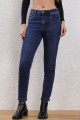 Ψηλόμεσο Slim / Skinny Τζιν Παντελόνι Σε Σκούρο Μπλε-MG7782A/84