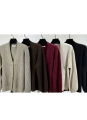 Ριμπ Πλεκτό Cardigan Με Χρυσά Διακοσμητικά Κουμπιά & V-Λαιμόκοψη-C-115