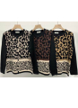 Πλεκτό Cardigan Με Leopard Print & Στρογγυλή Λαιμόκοψη-71577