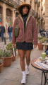 Sherpa Zακέτα Μπουφάν Με Κουκούλα & Τσέπες Σάπιο Μήλο-2603