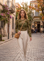 Διάφανη Mesh Μπλούζα Με Floral Βελουτέ Μοτίβο-49893