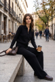 Πλεκτό Σετ Ριμπ Ζακέτα Με Φερμουάρ & Wide-Leg Παντελόνα-SF1019AB
