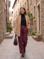 Ψηλόμεσο Tailored Παντελόνι Wide-Leg Με Διακοσμητική Ζώνη-4559