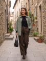 Ψηλόμεσο Tailored Παντελόνι Wide-Leg Με Διακοσμητική Ζώνη-4559