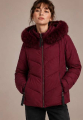 Κοντό Puffer Μπουφάν Με Chevron Καπιτονέ & Κουκούλα Faux Fur-A27007