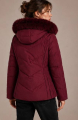 Κοντό Puffer Μπουφάν Με Chevron Καπιτονέ & Κουκούλα Faux Fur-A27007