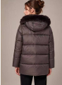 Midi Puffer Μπουφάν Με Τετράγωνο Καπιτονέ & Κουκούλα Faux Fur-A26903